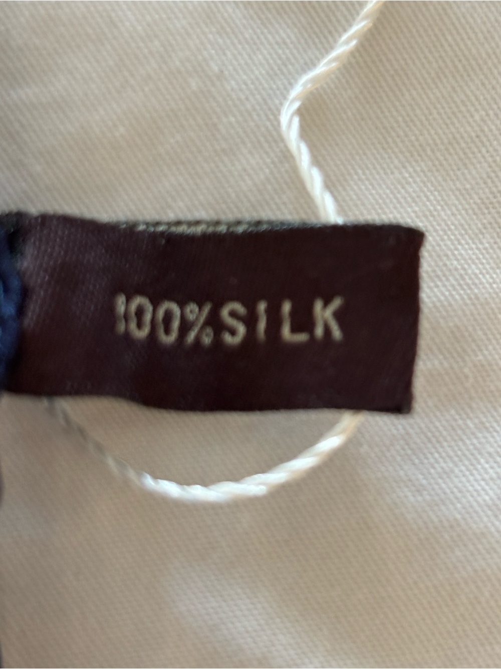 Classic Navy 100% Silk Scarf with Gold Equine Print - Picture 3 of 6